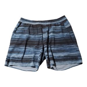 Lululemon Channel Cross Swim Shorts 7" Men's XL Black Blue Gray